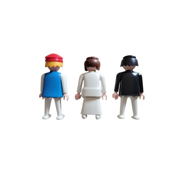 Lot Of 3 Playmobil Geobra Figures 1974 And 1987 2 Boys 1 Girl - Picture 2 of 9